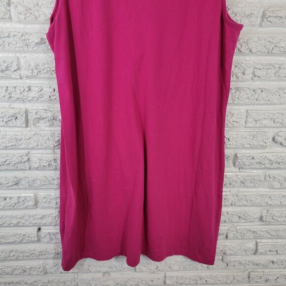 Lands End Womens Dress XL Mini Tank Sleeveless Pink Quarter Button Cotton PIN13E - Picture 8 of 10